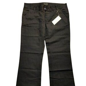 John Richmond X Black Cotton Pants w/ Red Zipper Accent Sz 52 NWT